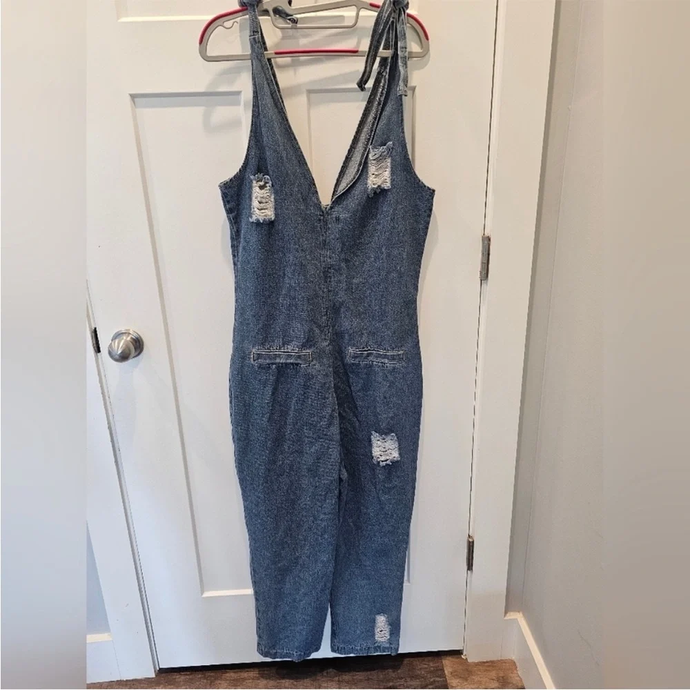 PrettyLittleThing Blue Denim Fabric - Picture 5 of 8